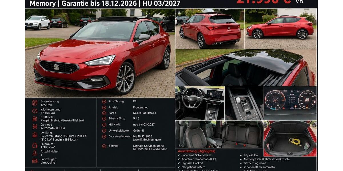 Seat Leon 77.500 km 19.700 &euro; Leverkusen 51377
