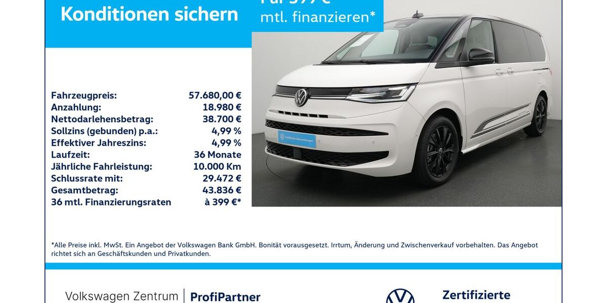 VW T7 Multivan 1.009 km 56.980 &euro; Leverkusen 51379