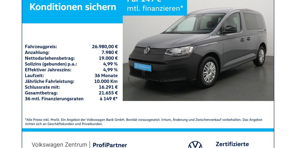 VW Caddy 15.155 km 26.980 &euro; Leverkusen 51379